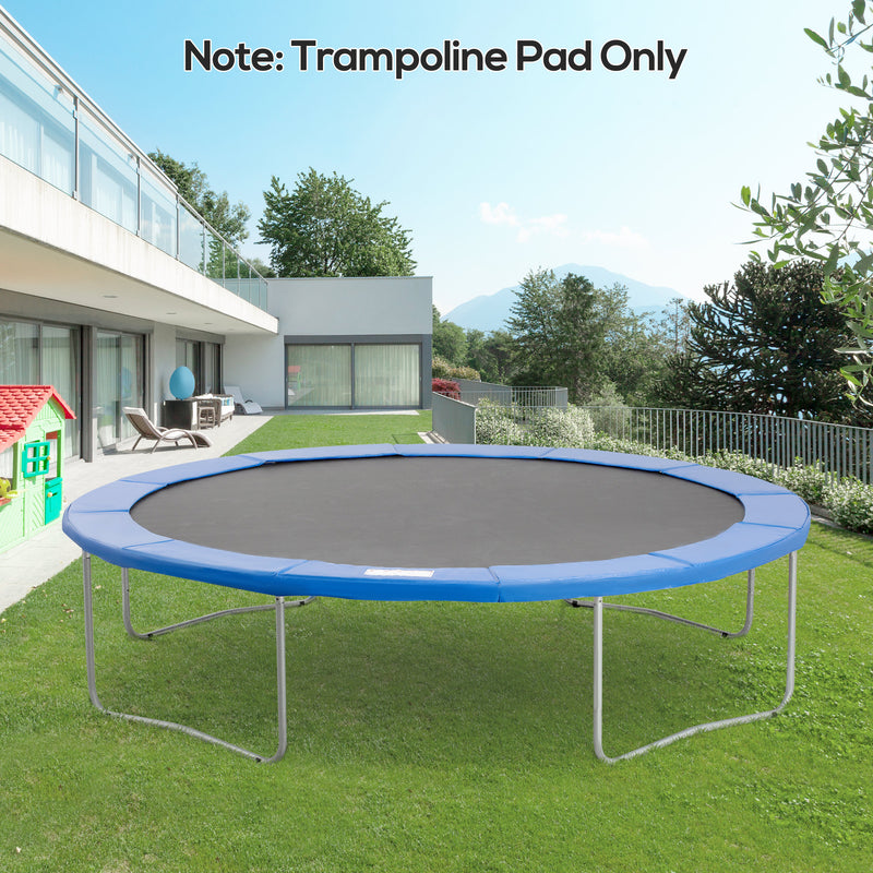 Aosom 12ft Trampoline Pad, Trampoline Replacement Safety Pad Mat Spring Cover, Water-Resistant, UV-Resistant, Tear-Resistant Edge Protection, No Holes for Pole, Blue
