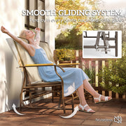 Outsunny - Outdoor 2-Person Glider Bench, Outside Swing Glider Chair Loveseat with Breathable Mesh, Table, Steel Frame