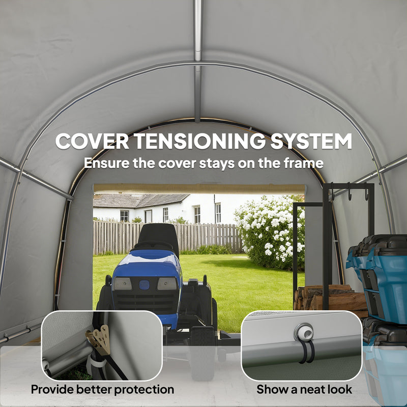 10' x 10' Outdoor Storage Tent, Heavy Duty and Waterproof Portable Shed for Bike, Motorcycle & Garden Tools