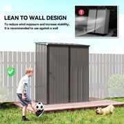5' x 3' Outdoor Storage Shed, Steel Garden Shed with Single Lockable Door, Tool Storage Shed for Backyard, Light Grey