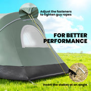 Outsunny - 5 Person Family Tent, Outdoor Camping Tent with Lighting Hook, Carrying Bag for Camping, Hiking and Travelling, Green