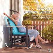 Outsunny - Outdoor Glider Bench for 2 Person, Patio Glider Loveseat with Thick Cushions for Garden Balcony Porch, Navy Blue