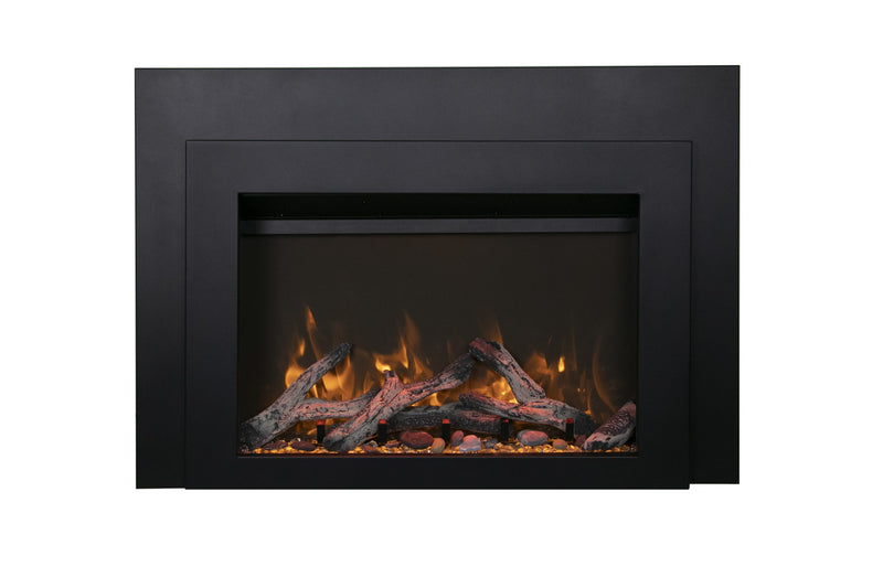 Sierra Flame Insert Series 34" Fireplace with Black Steel Surround