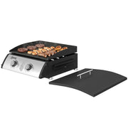 Outsunny - 2 Burner Liquefied Gas Grill, Portable Tabletop BBQ Grill, for Camping, Picnic, Silver