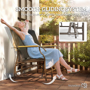 Outsunny - Outdoor 2-Person Glider Bench, Outside Swing Glider Chair Loveseat with Breathable Mesh, Table, Steel Frame