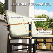 Outsunny - Outdoor Glider Bench for 2 Person, Patio Glider Loveseat with Thick Cushions for Garden Balcony Porch, Cream White