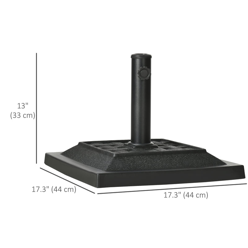 26 lb Heavy Duty Patio Umbrella Base, Square Resin Market Umbrella Stand for Outdoor, Garden, Backyard, Black