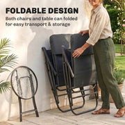 Outsunny - 3-Piece Outdoor Foldable Rocking Chair Set, Orange
