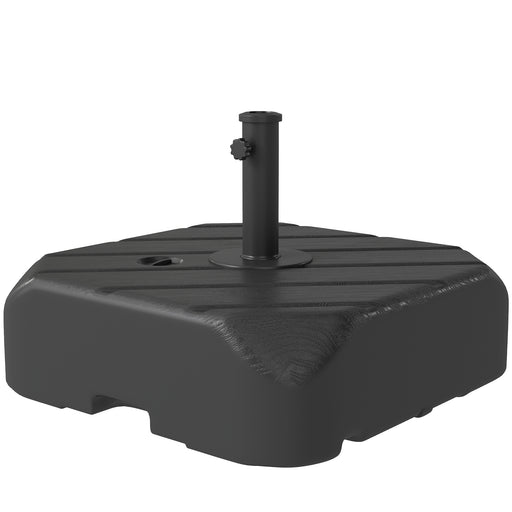 Outsunny - Patio Umbrella Base with Wheels, Telescopic Handle, 158 lb Sand/99 lb Water Filled Outdoor Patio Umbrella Stand, Black