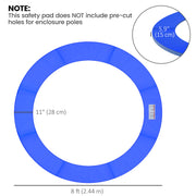 Aosom ⌀8ft Trampoline Pad ⌀96" Spring Safety Replacement Gym Bounce Jump Cover EPE Foam, No Holes for Pole, Blue