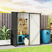 5' x 3' Outdoor Storage Shed, Steel Garden Shed with Single Lockable Door, Tool Storage Shed for Backyard, Black