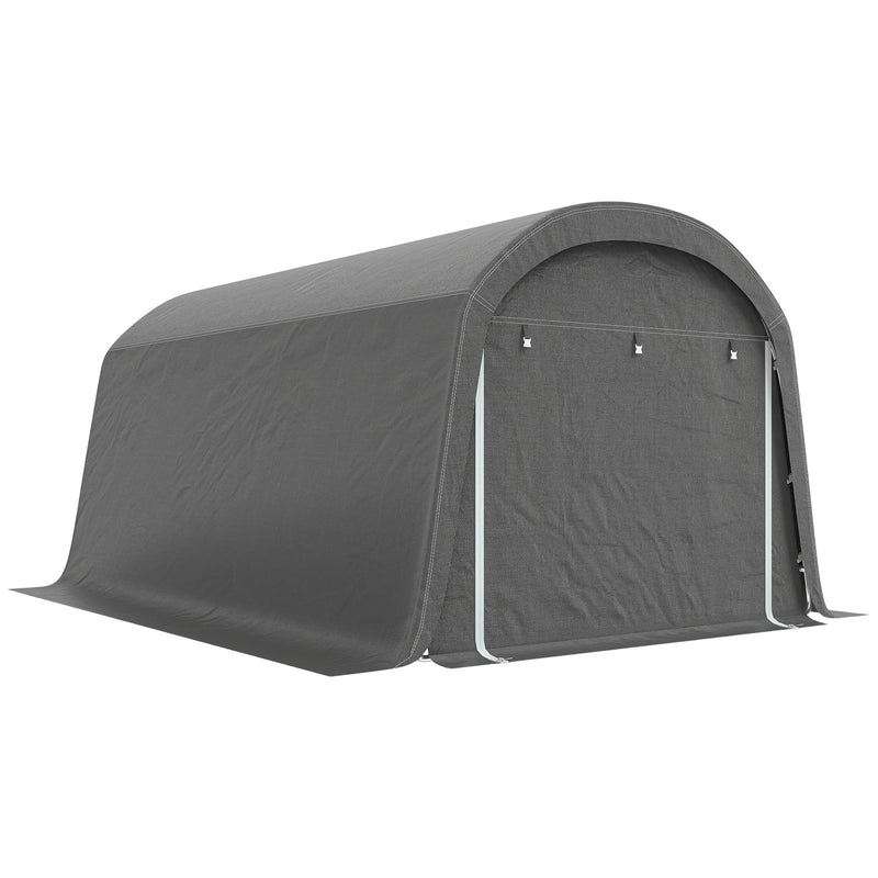 10' x 15' Portable Shed, Outdoor Storage Shed Tent with Roll-Up Zipper Door for Patio Garden Garage, Dark Grey