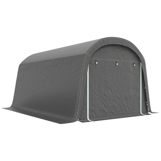 10' x 15' Portable Shed, Outdoor Storage Shed Tent with Roll-Up Zipper Door for Patio Garden Garage, Dark Grey