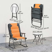 Outsunny - 3-Piece Outdoor Foldable Rocking Chair Set, Orange