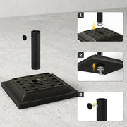 20 lbs Square Resin Patio Umbrella Stand Base Coated Pole Market Umbrella Parasol Holder Bronze