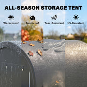 10' x 10' Outdoor Storage Tent, Heavy Duty and Waterproof Portable Shed for Bike, Motorcycle & Garden Tools