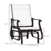 Outsunny - Outdoor Glider Chair, Patio Glider with Steel Frame and Mesh Fabric, Outdoor Patio Chair for Backyard, Garden and Porch, Cream White