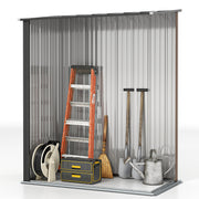 5' x 3' Outdoor Storage Shed, Steel Garden Shed with Single Lockable Door, Tool Storage Shed for Backyard, Brown