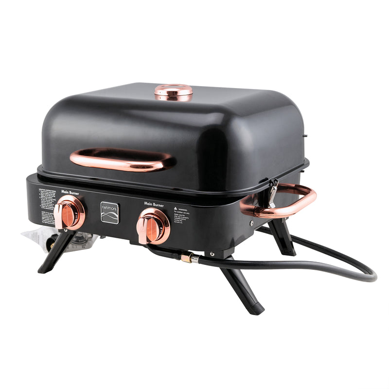 Kenmore 2 Burner Retro Tabletop Gas Grill - Black/Copper