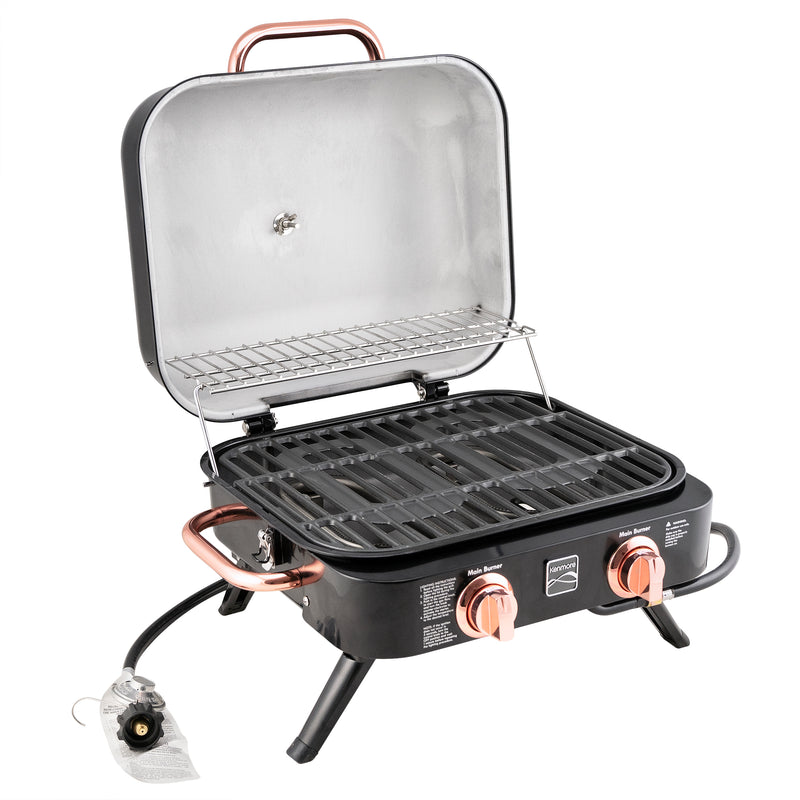 Kenmore 2 Burner Retro Tabletop Gas Grill - Black/Copper