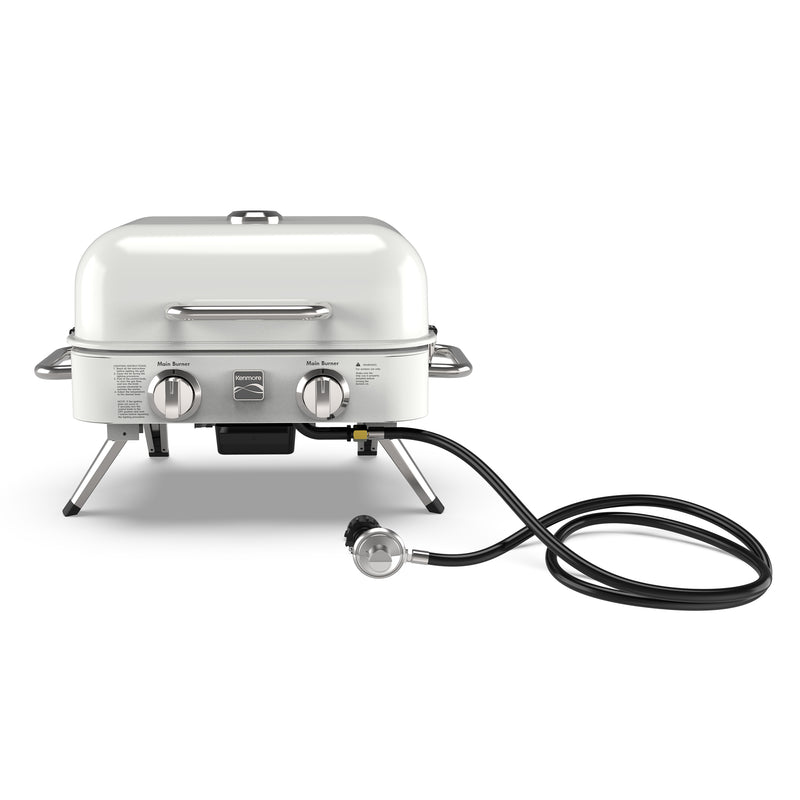 Kenmore 2 Burner Retro Tabletop Gas Grill - Pearl