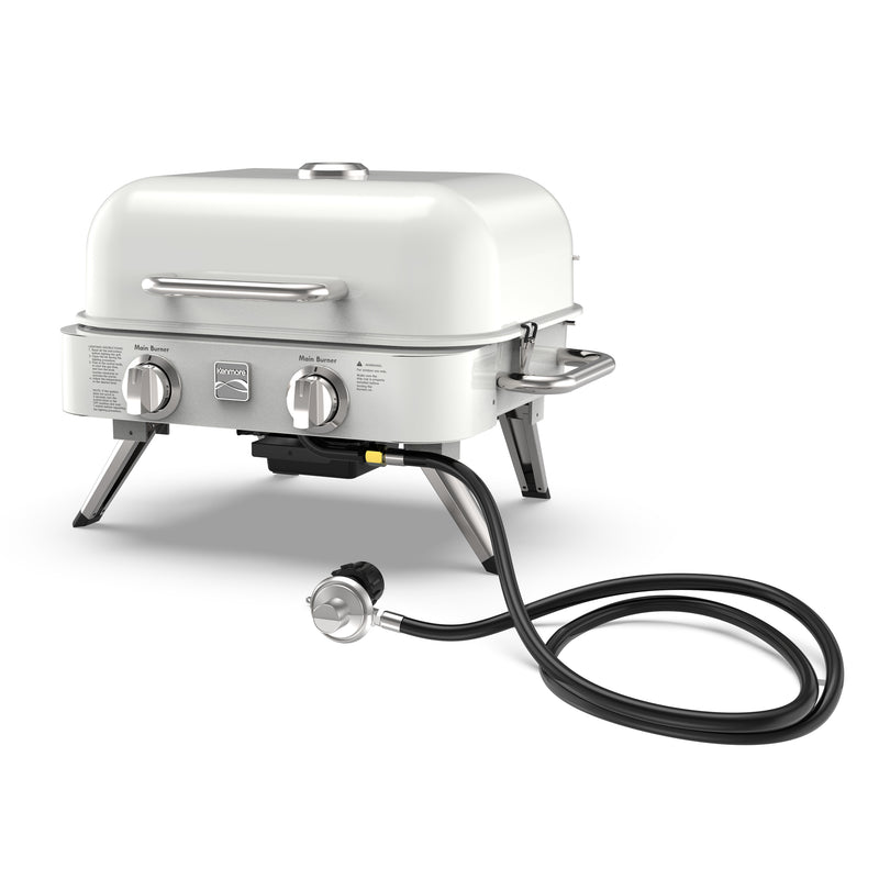 Kenmore 2 Burner Retro Tabletop Gas Grill - Pearl