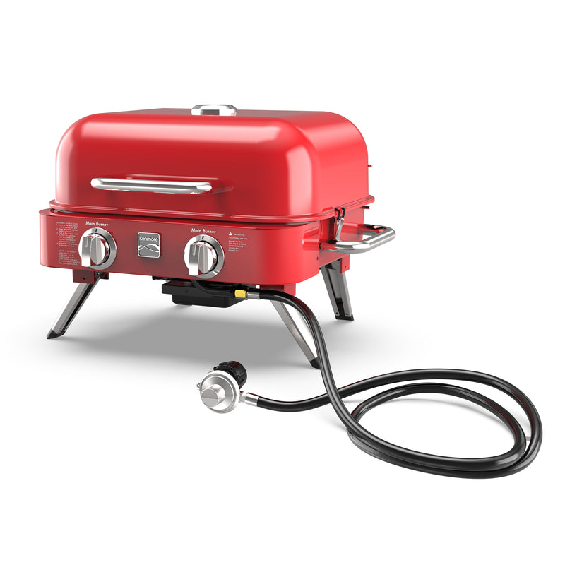 Kenmore 2 Burner Retro Tabletop Gas Grill - Red