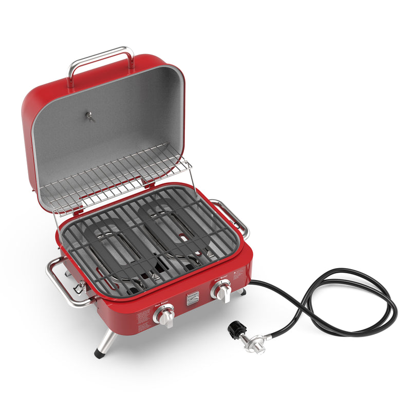 Kenmore 2 Burner Retro Tabletop Gas Grill - Red