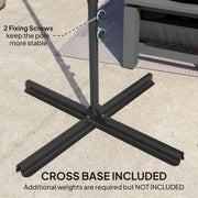 8.5FT Offset Patio Umbrella 360° Rotation Cantilever Parasol Outdoor Cantilever Roma Parasol Φ100.8" x 96.5"H Black