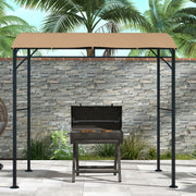 Outsunny - 7' x 5' Garden Grill Canopy, BBQ Grill Gazebo Tent with Steel Frame and Hooks, Outdoor Sun Shade, Dark Brown