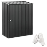 5' x 3' Outdoor Storage Shed, Steel Garden Shed with Single Lockable Door, Tool Storage Shed for Backyard, Black