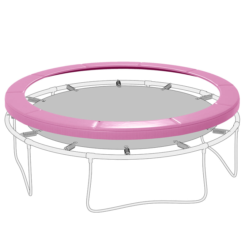 Soozier 12FT Trampoline Spring Cover, Trampoline Pad Replacement, Waterproof and Tear-Resistant, All-Weather Trampoline Accessories, No Holes for Pole, Pink