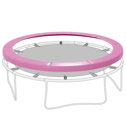 Soozier 12FT Trampoline Spring Cover, Trampoline Pad Replacement, Waterproof and Tear-Resistant, All-Weather Trampoline Accessories, No Holes for Pole, Pink