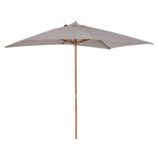 Outsunny - 7' x 10' Wooden Patio Umbrella, Rectangle Garden Parasol, Outdoor Sunshade Canopy with Bamboo Ribs for Garden, Grey