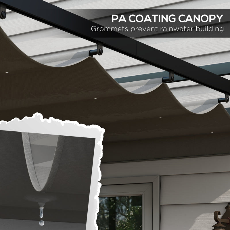 Outsunny - 10' x 10' Retractable Pergola, Garden Gazebo Shade Shelter, for Grill, Patio, Deck, Dark Grey