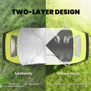 Outsunny - Camping Tent for 6 with 2 Bedroom, Waterproof Rainfly and Carry Bag for Fishing Hiking Festival, Green