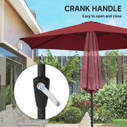 9FT Patio Umbrella, Outdoor Table Patio Umbrellith Tilt, Crank, 6 Ribs, UV Protection for Garden, Lawn, Deck, Backyard