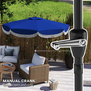 9FT Patio Umbrella Parasol, UPF 30+ Outdoor Market Umbrella with Crank, 8 Ribs, Push Button Tilt, Blue
