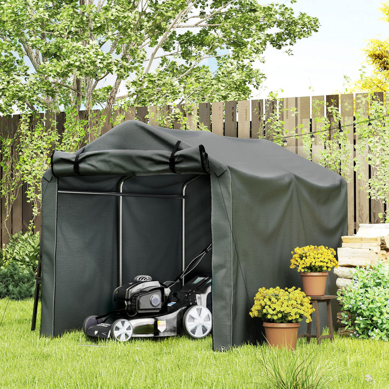 Outdoor Storage Shed, UV Resistant Bike Tent with Roll-up Zipper Door, Portable Shed for Bike, Motorcycle, Dark Grey