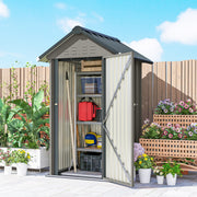 Outdoor Storage Shed with Lockable Door, Metal Garden Shed with 4 Vents for Backyard Patio