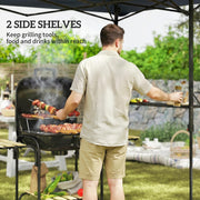 Outsunny - 5 x 8.5 ft Pop Up Grill Gazebo with 2 Shelves, UPF 50+ Outdoor Instant Canopy Portable Shelter with Carry Bag, Dark Grey