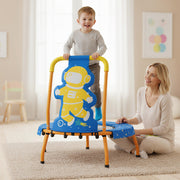 Costway - Mini Trampoline for Toddlers with Foam Padded Handle and Safety Padded Cover-Blue