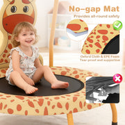 Costway - Mini Trampoline for Toddlers with Foam Padded Handle and Safety Padded Cover-Orange