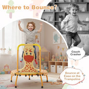 Costway - Mini Trampoline for Toddlers with Foam Padded Handle and Safety Padded Cover-Orange