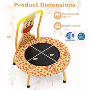 Costway - Mini Trampoline for Toddlers with Foam Padded Handle and Safety Padded Cover-Orange