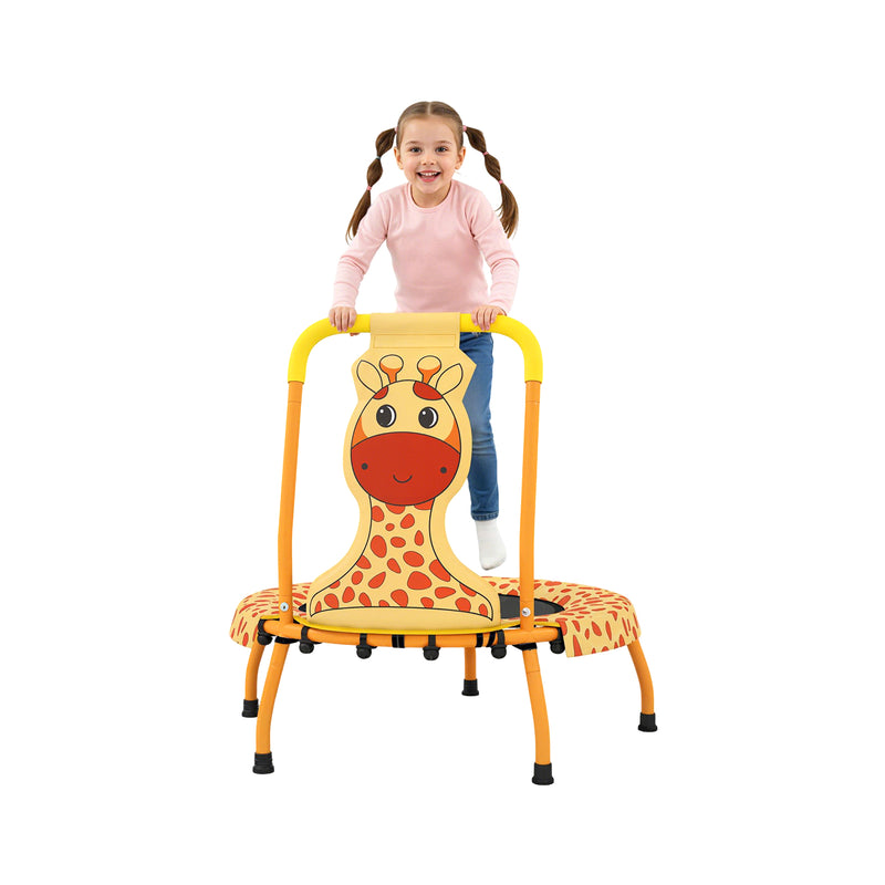 Costway - Mini Trampoline for Toddlers with Foam Padded Handle and Safety Padded Cover-Orange