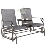 Outsunny - Patio Glider Rocking Chair 2 Person Outdoor Loveseat Rocker Garden Furniture Bench, Grey