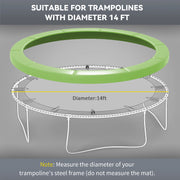 Soozier 14FT Trampoline Spring Cover, Trampoline Pad Replacement, All-Weather Trampoline Accessories, Green