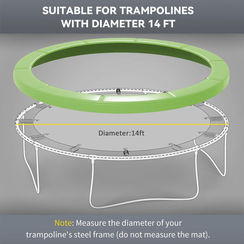 Soozier 14FT Trampoline Spring Cover, Trampoline Pad Replacement, All-Weather Trampoline Accessories, Green