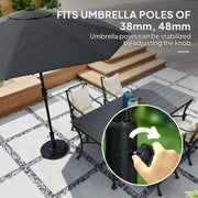48 lbs Patio Umbrella Base Round HDPE Umbrella Base For 1.5" or 1.9" Outdoor Umbrella Poles Φ18.9" x 15.2" H Black